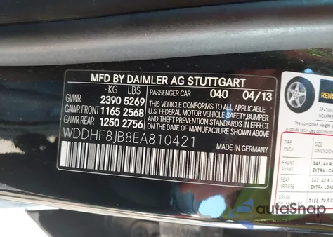 2014 Mercedes-Benz E 350 4Matic z USA, uszkodzony, nr VIN WDDHF8JB8EA810421